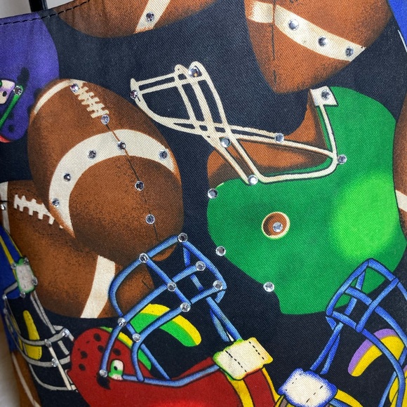 Vintage Bedazzled Football Tote Bag VGUC - Picture 3 of 10